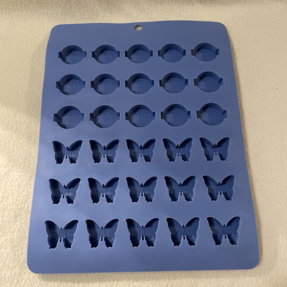 Scentsy Butterflies & Circle Logo Wax Melts Candle Silicone Sample Mold Blue